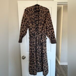 SKIMS COZY KNIT LEOPARD ROBE